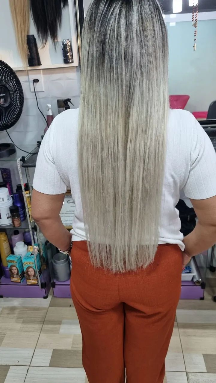 Extensão capilar loiro pérola 65cm - Foto 2
