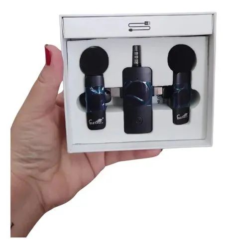 Microfone De Lapela Duplo Profissional 3 In 1 Wireless - Foto 4
