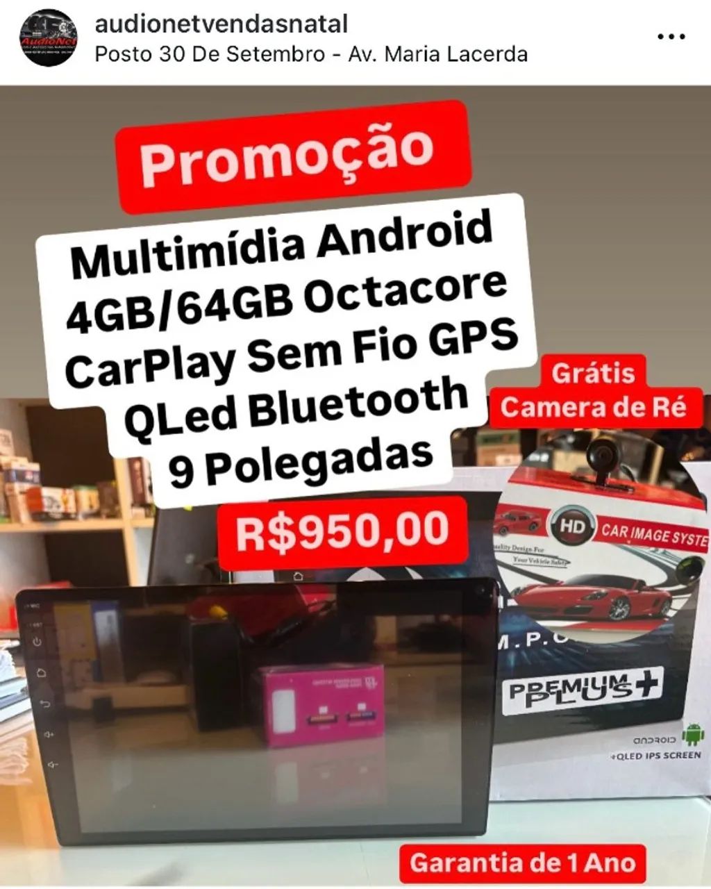 Multimidia Android 4Gb/64Gb Octacore Carplay Sem Fio Gps Tela 9 Polegadas Carro Painel
