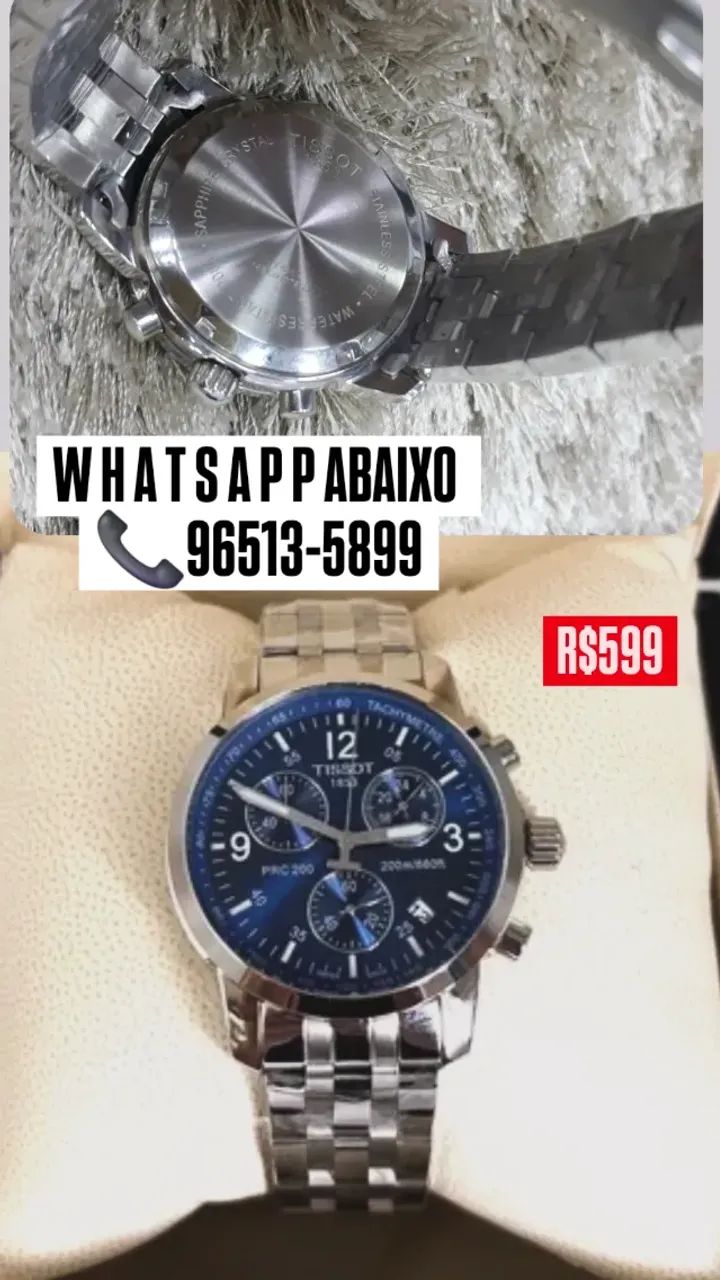 Relógio Tissot Modelo Prc 200 Multifuncional Mostrador Azul