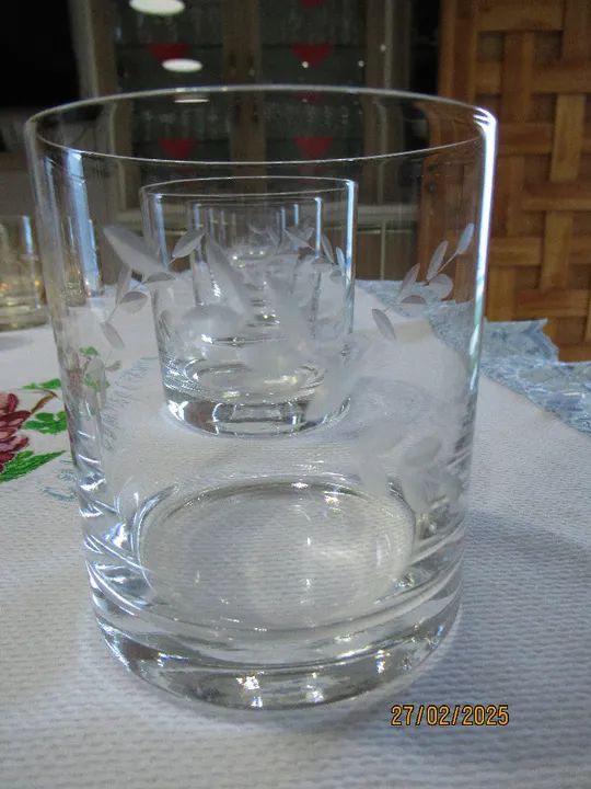 Copos de cristal lapidado com trigo para whisky  - Foto 3