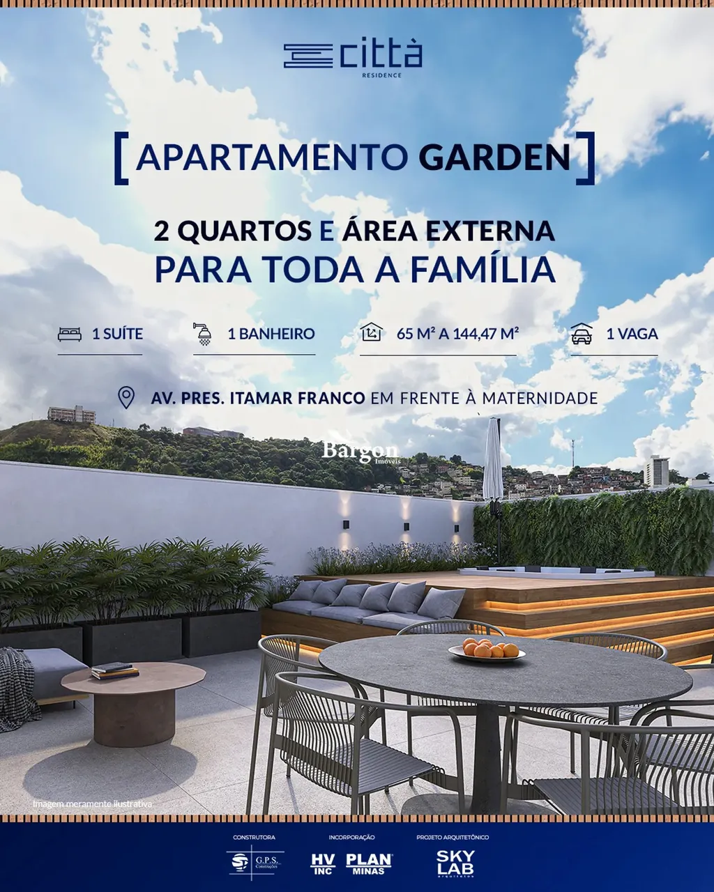 Apartamento garden com 2 quartos sendo 1 suíte a venda no Bairro São Mateus em Juiz de For