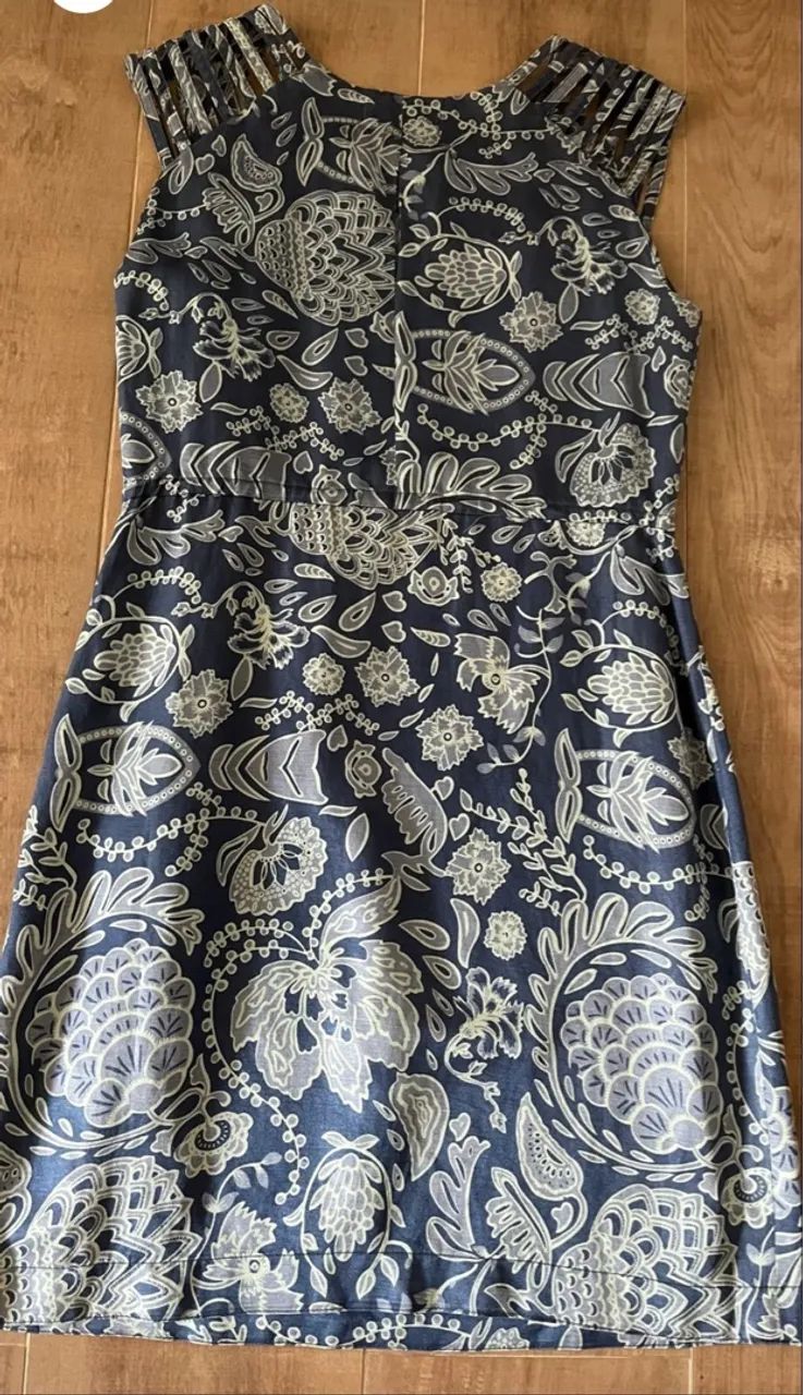 Vestido estampado Azul Richards tamanho 38 - Foto 4