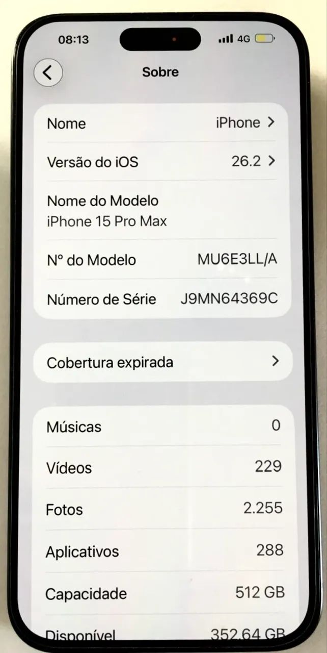 iPhone15 512GB 電池残量87% iPhone15 512GB 電池残量87% バッテリーの状態が87％のiPhone！充電の