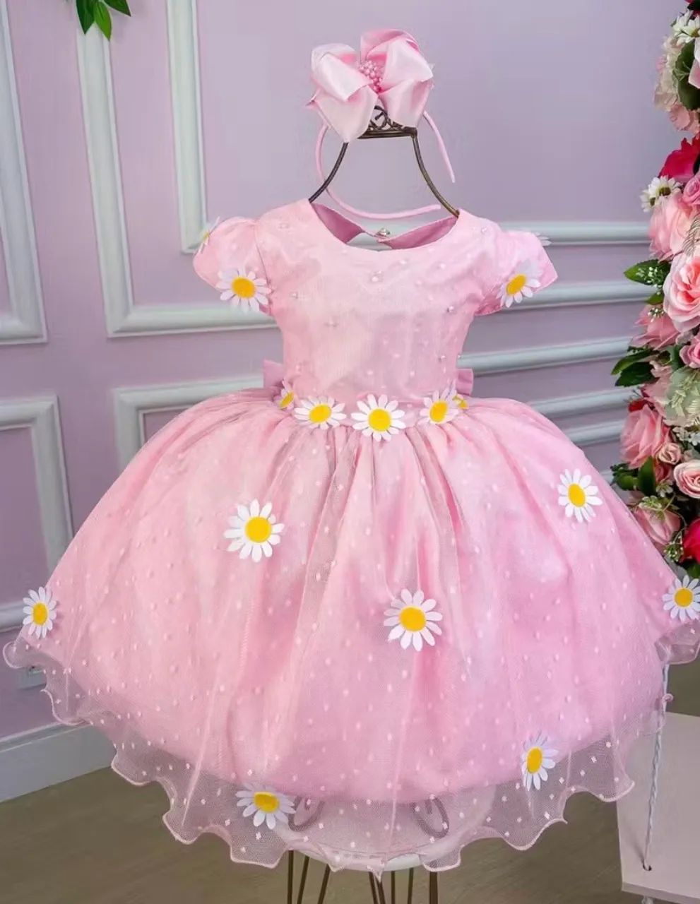 Vestido infantil festa Margarida 