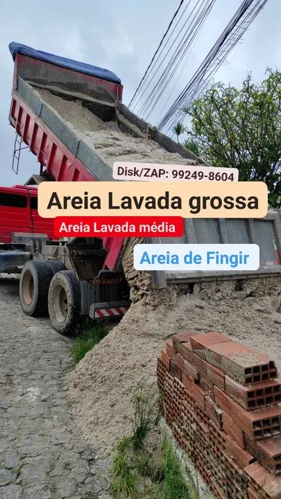 Areia Lavada grossa para concreto/alvenaria (PAGUE SÓ NA ENTREGA)