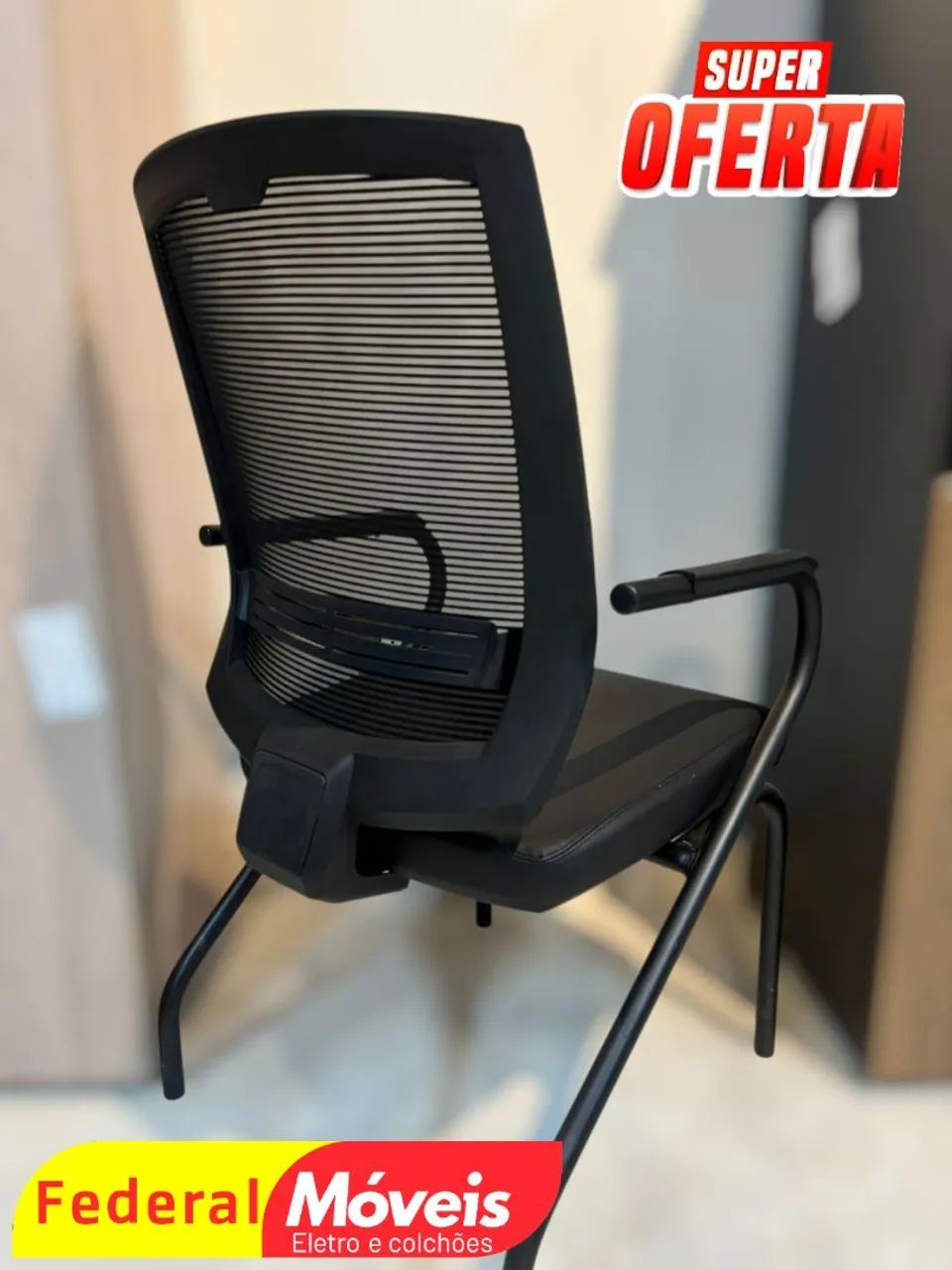 Cadeira Diretor Fixa com Prancheta e Assento em Courino - Conforto e praticidade - Foto 2