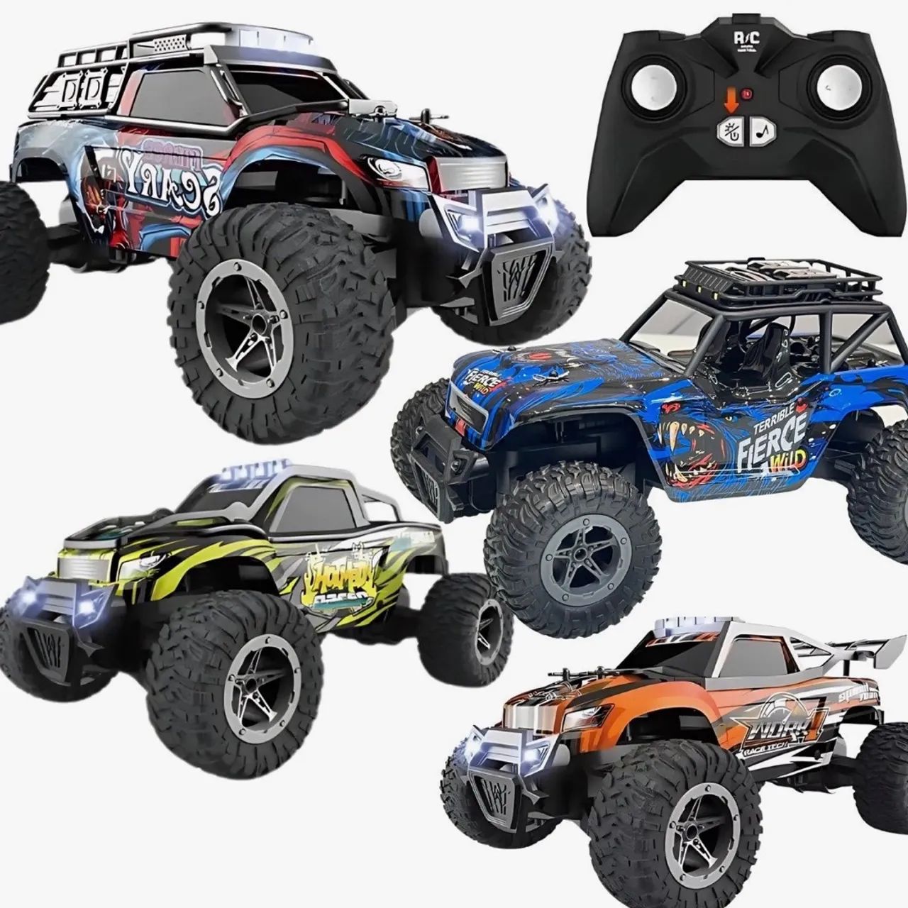 Carrinho Controle Remoto Fora Estrada RC Monster Recarregável Velocidade e diversão - Foto 3