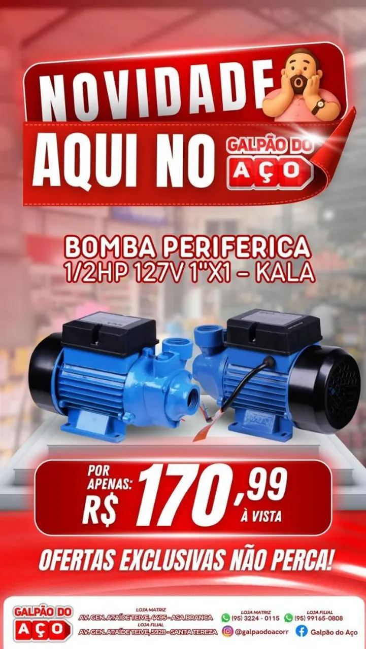 Bomba Periférica 1/2HP 127V 1"X1 - KALA