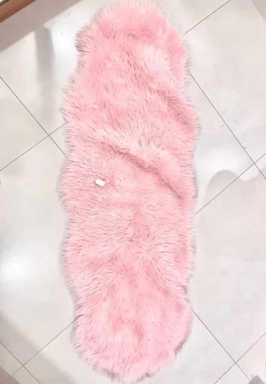 tapete fofinho comprido rosa chiclete - Foto 2