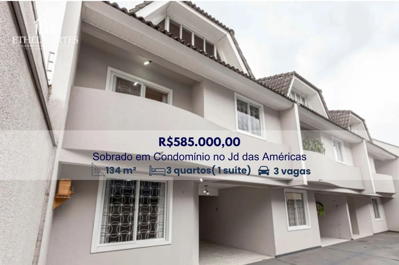 Sobrado com 134 m² à venda em condomínio, no Jardim das Américas