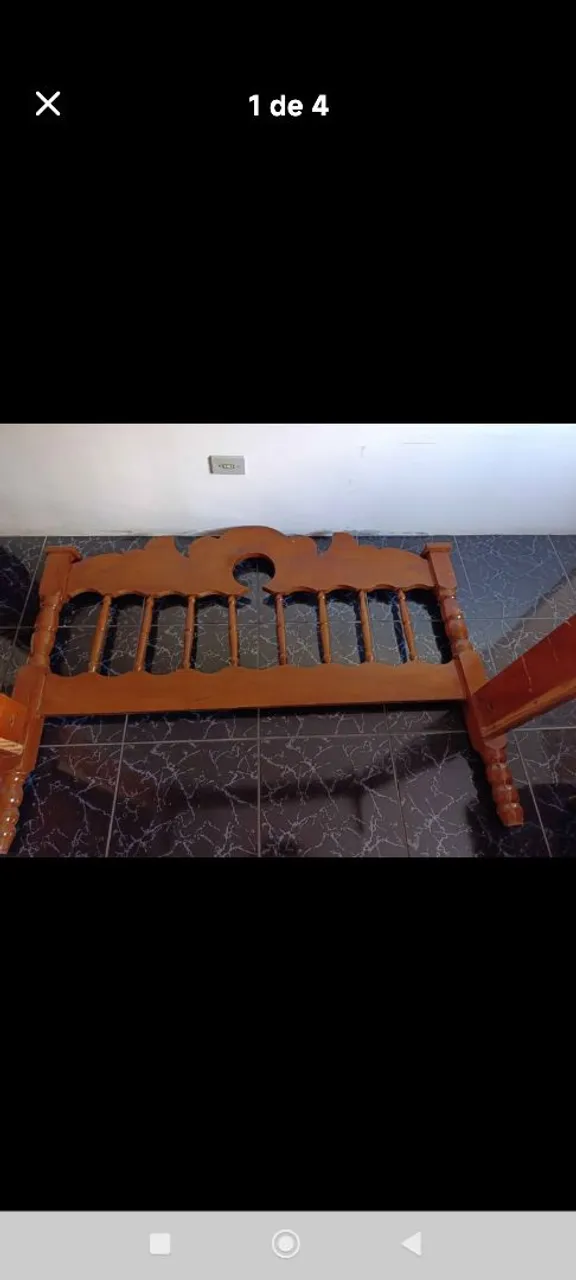 Cama casal resistente cabeceira em madeira