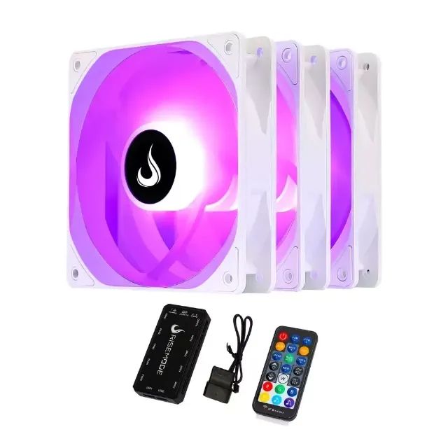 Rise Mode Frost 6-Pin RGB 12V 120mm Gaming Fan Kit (3-Pack)