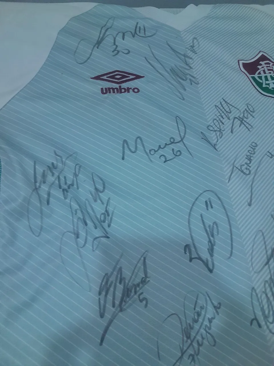 Camisa de time Fluminense autografada