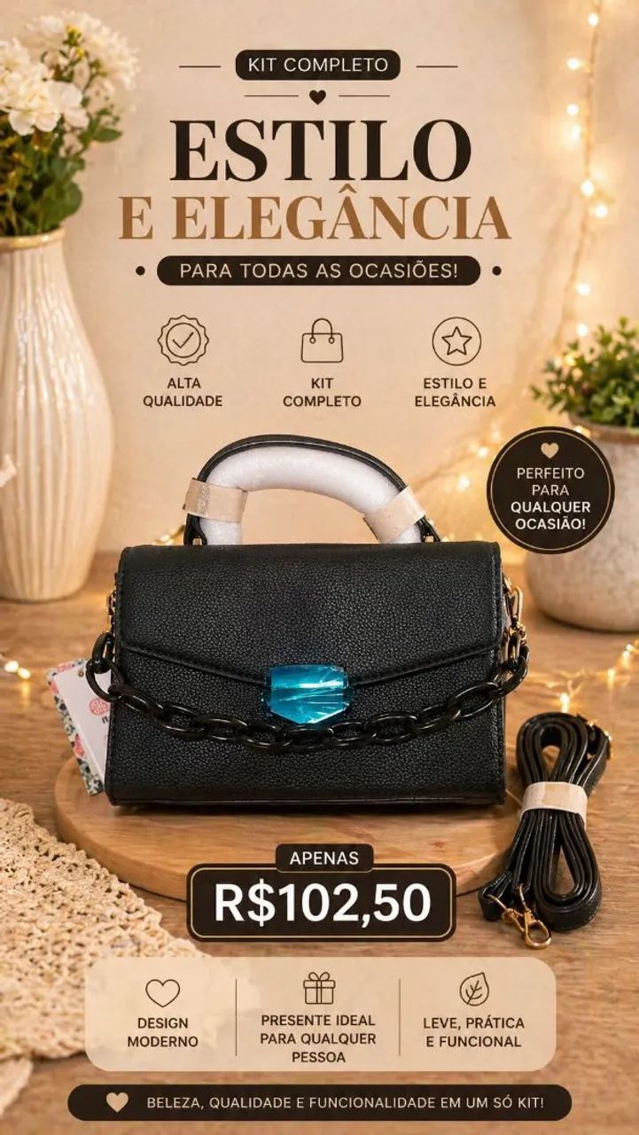 Bolsa de lado pequena feminina  - Foto 2