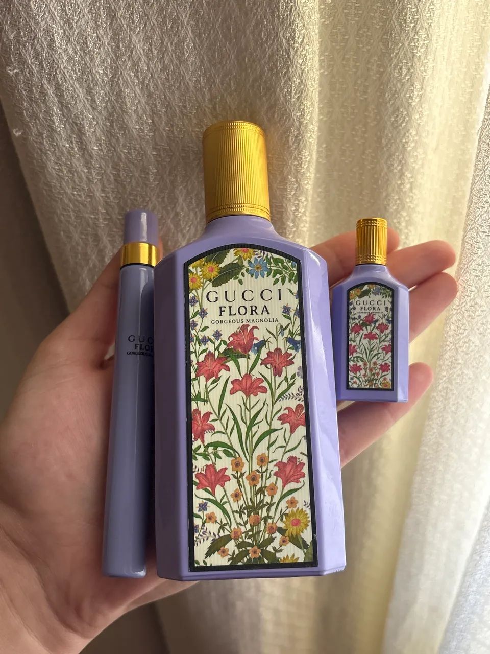 gucci flora magnólia 100ml + miniatura e perfume de bolsa - Beleza