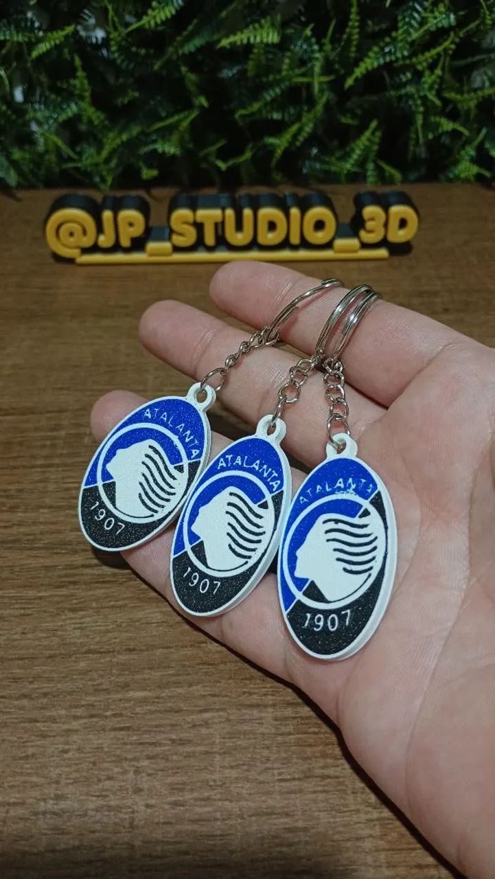 Kit 3 chaveiros do Atalanta Time da Itália - Foto 4