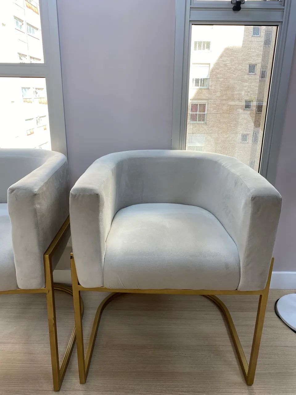 Duas poltronas de veludo bege - Foto 5