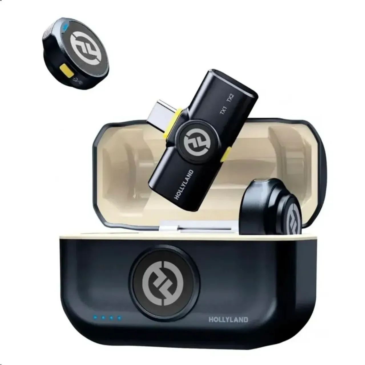 Microfone de Lapela Sem Fio USB-C Hollyland Lark M2 para Android 2.4GHz NOVO