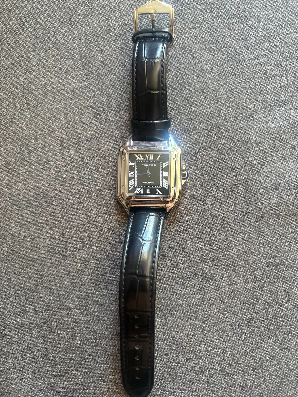 RELOGIO PRETO CLASSICO CARTIER COURO - Foto 4
