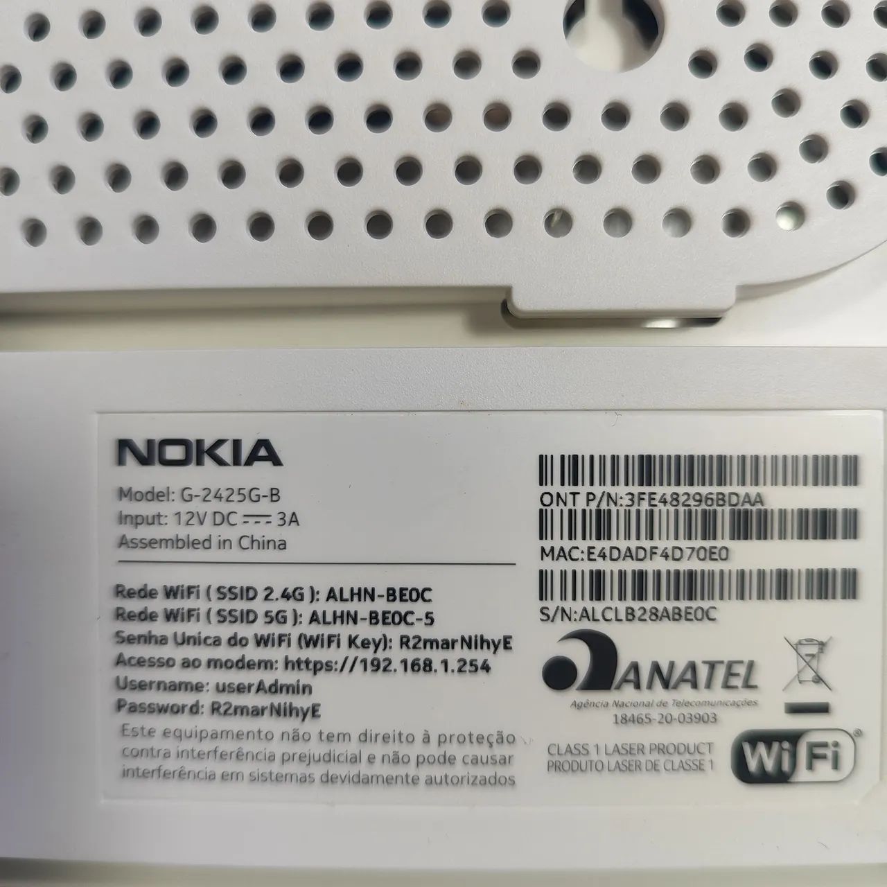 Nokia G-2425G-B AC1200 Wi-fi 5g dual- banda integrada