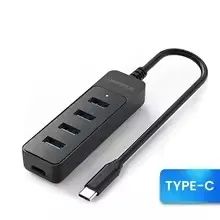 Hub USB 3.0 Multifuncional de 4 Portas Tipo-C