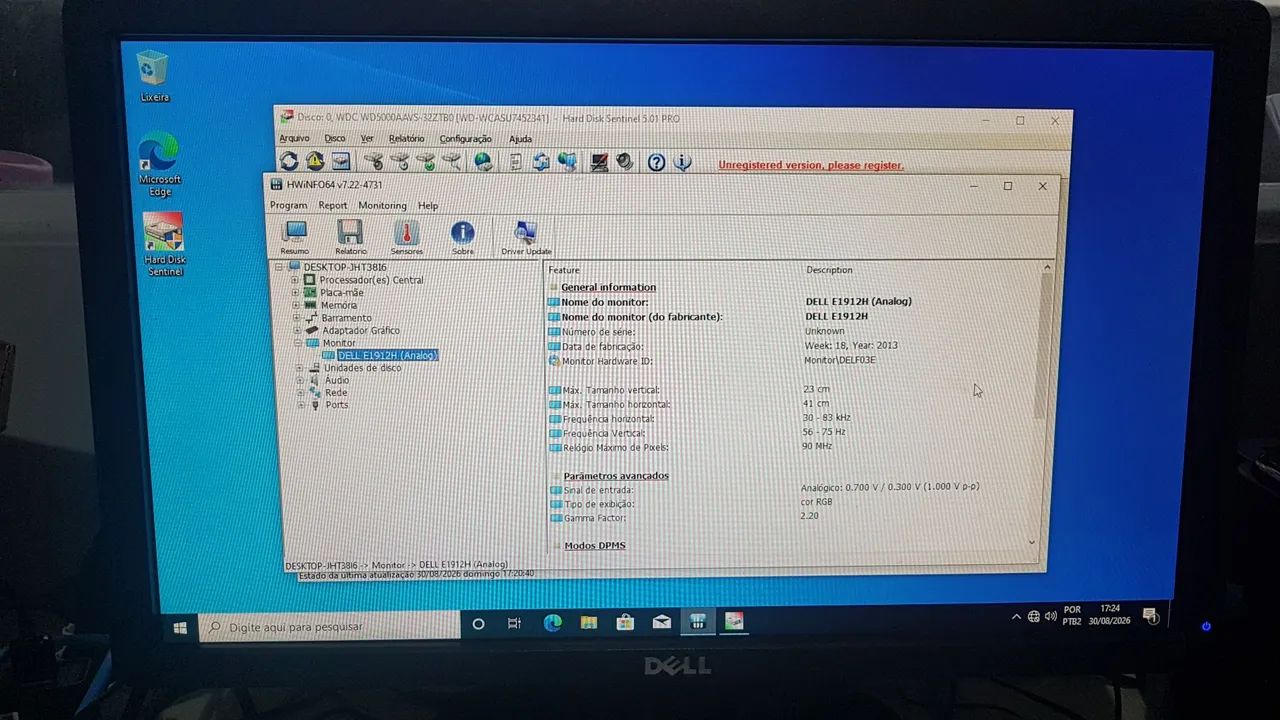 Monitor Led Dell 18.5 pol  Model  E1912H - Foto 2