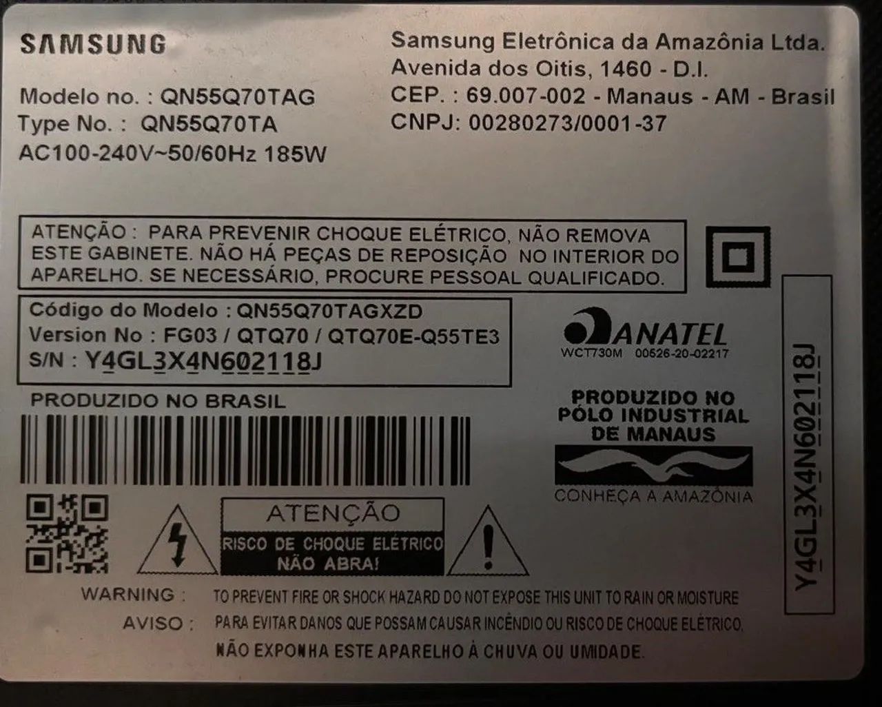 TV Samsung Q70T (tela quebrada) - Foto 2