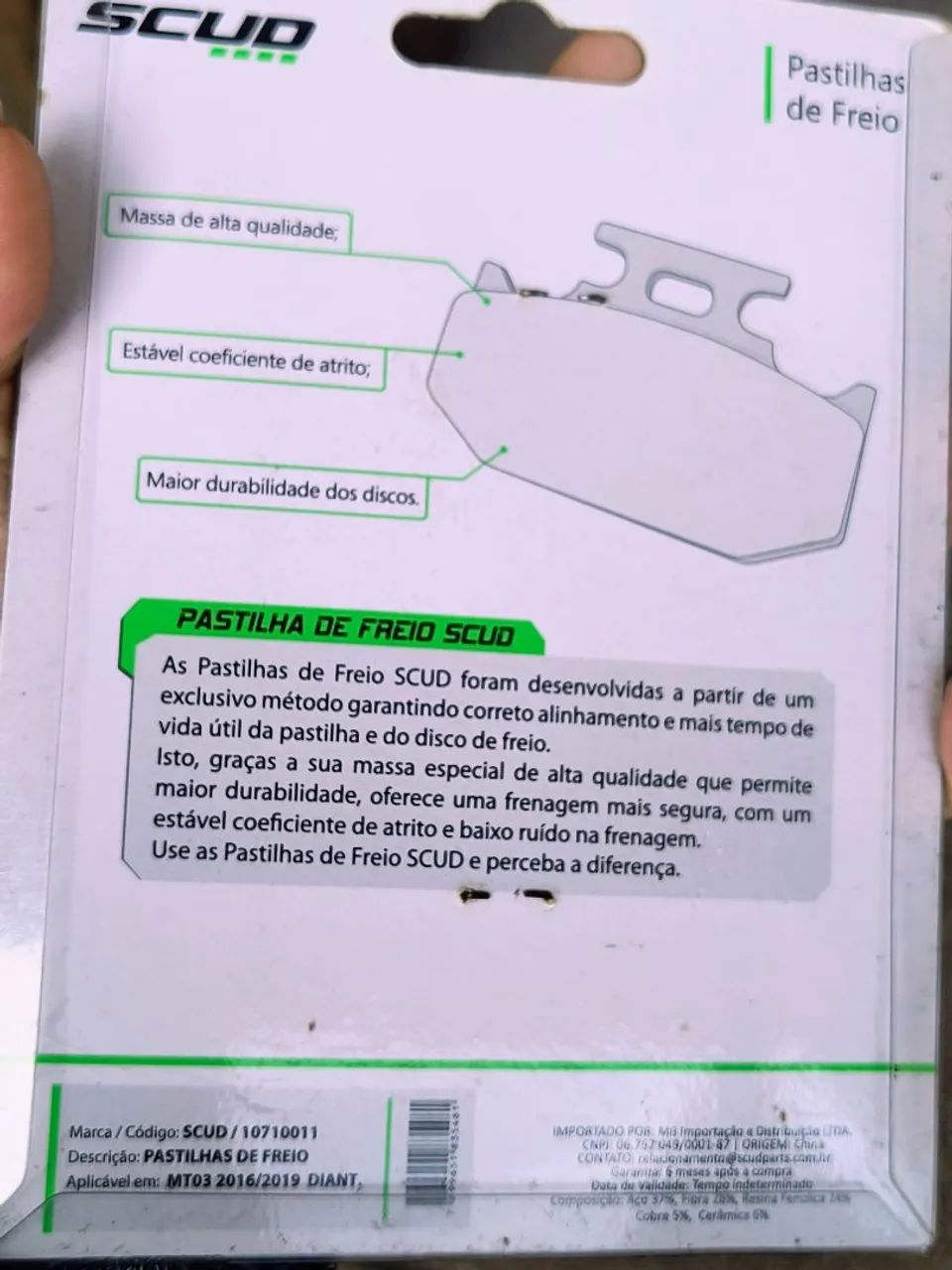 Pastilhas de freio dianteiro Yamaha 