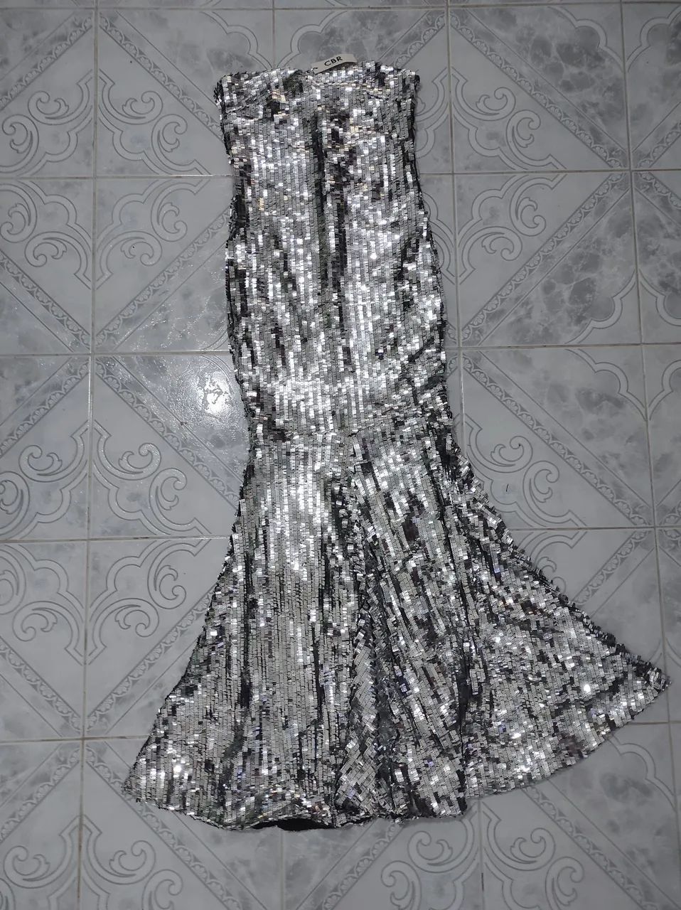 Vestido Sereia Paetê  Prata  - Foto 3