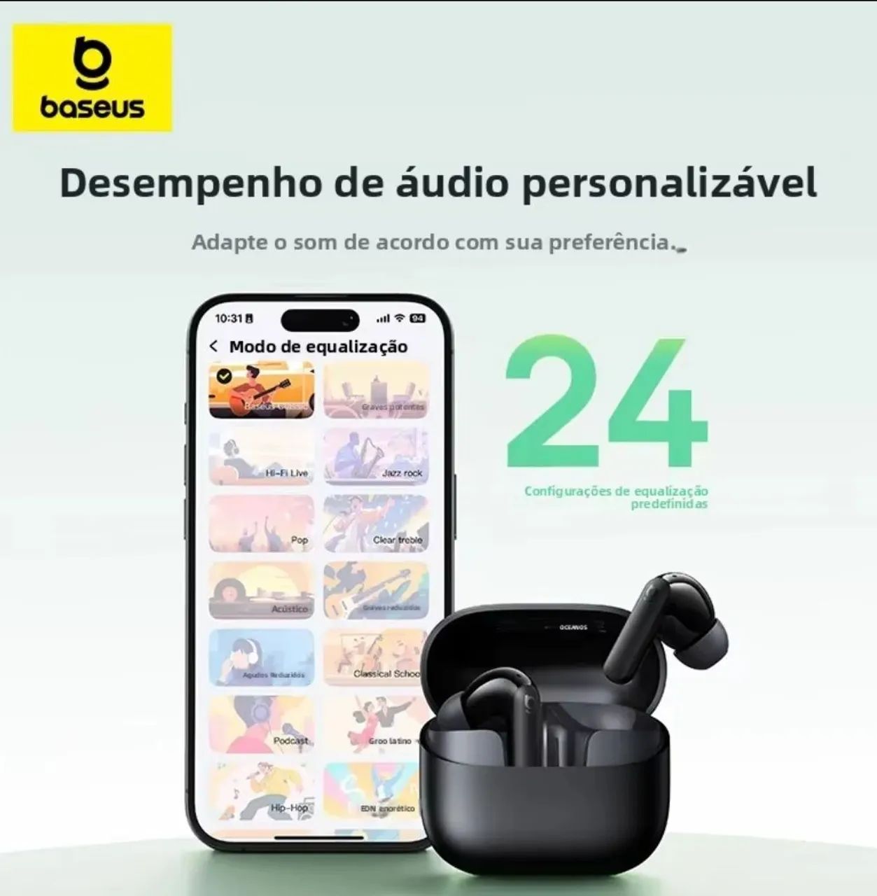Fone Bluetooth 6.0 EP10 NC - ANC, IP55 Lacrado  - Foto 3