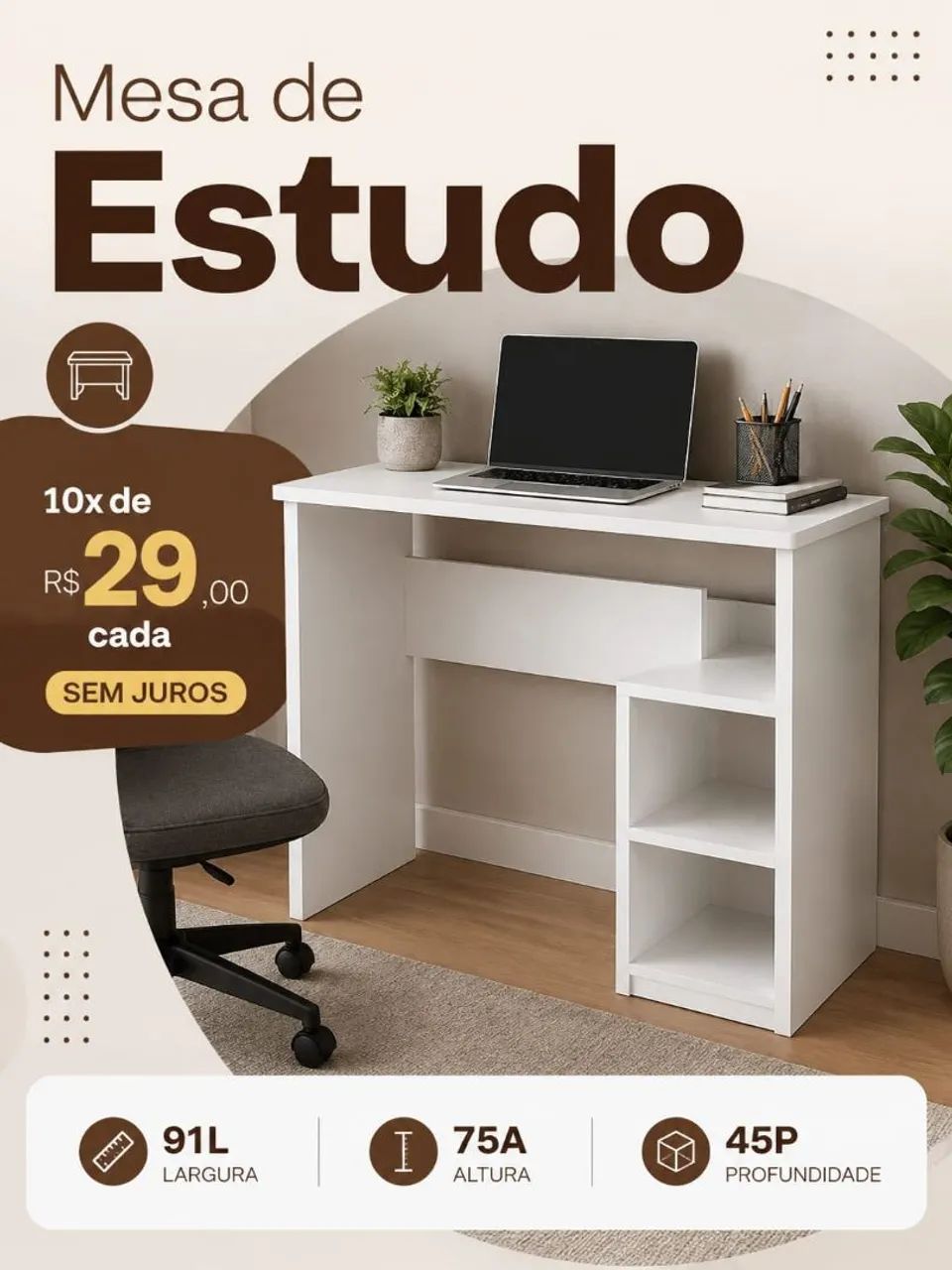 Mesa em mdf entrega grátis,