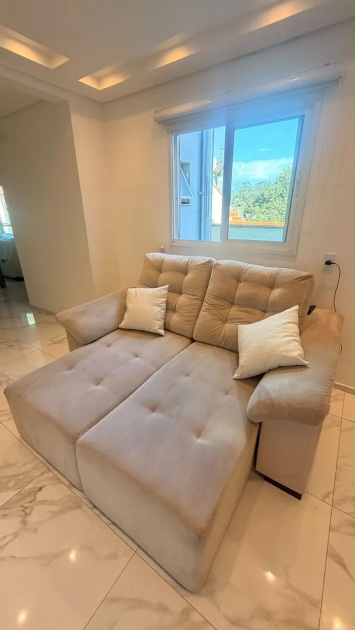 Sofá retrátil e reclinável, modelo alto e confortável, com 1,90 m de comprimento.  - Foto 2