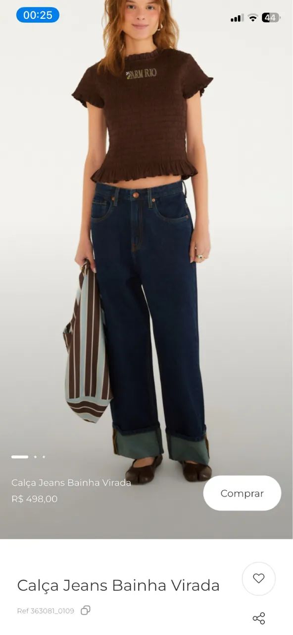 Calça jeans FARM bainha virada 