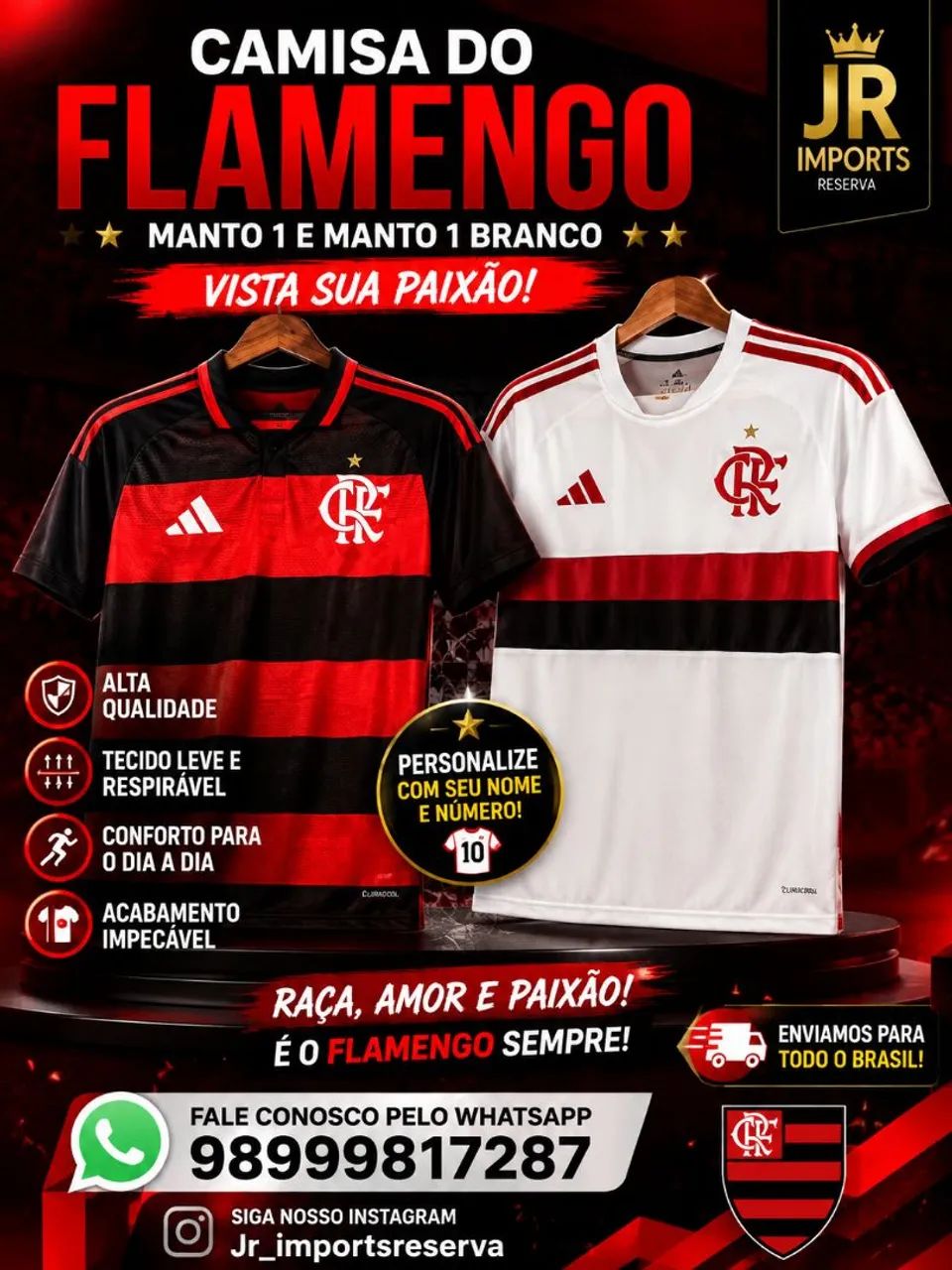 Camisas tailandesas Flamengo manto 1 e 2