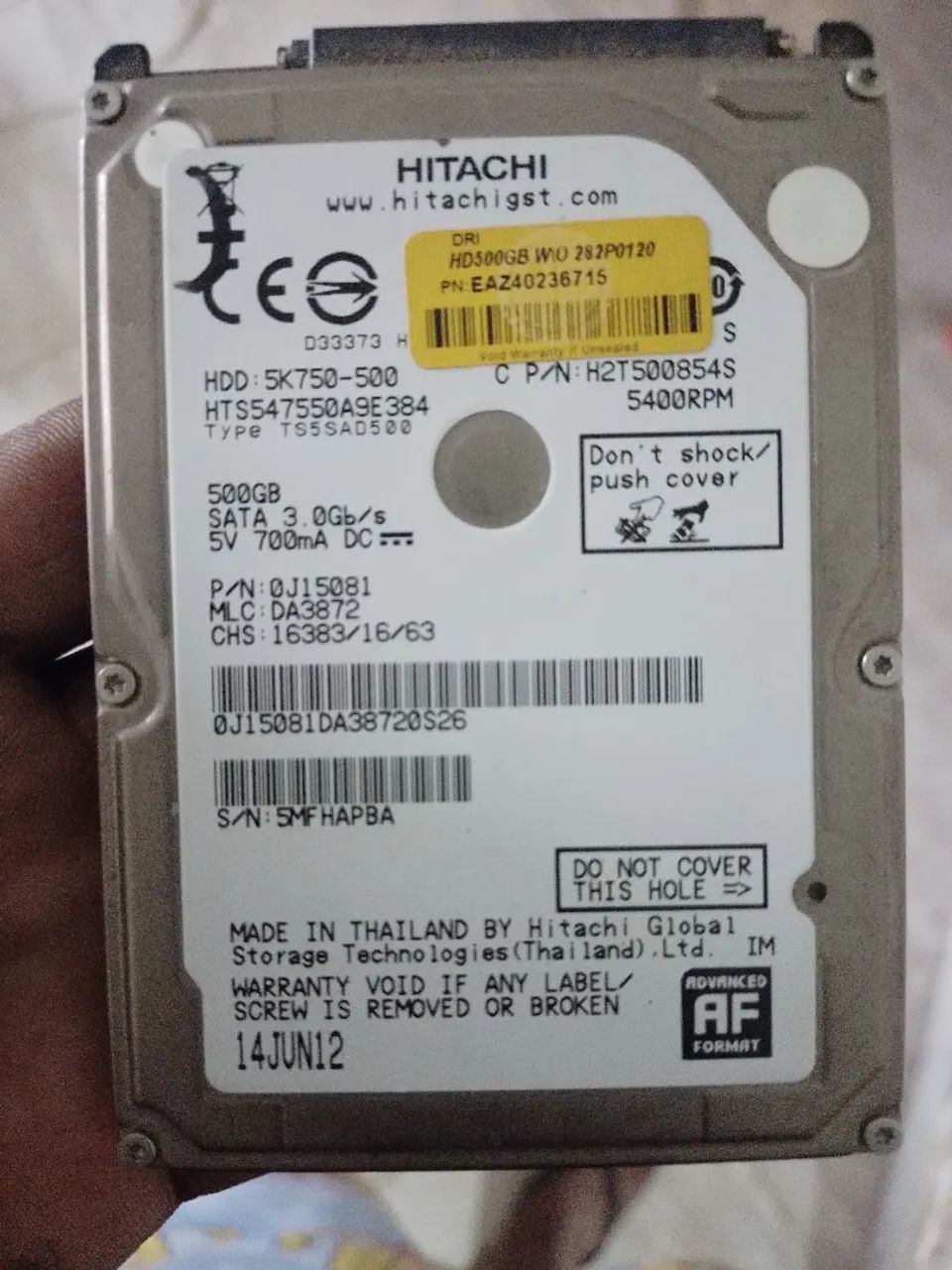 Hd sata 500gb
