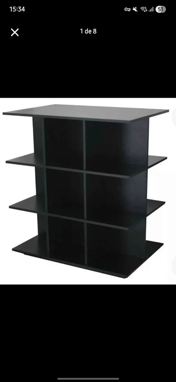 2x balcão expositor central preto com nicho - Foto 3