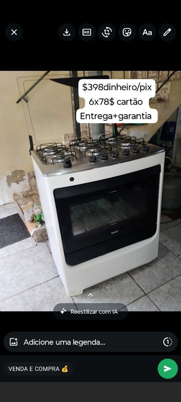 Fogão 6 bocas funcionando entrega a combinar 