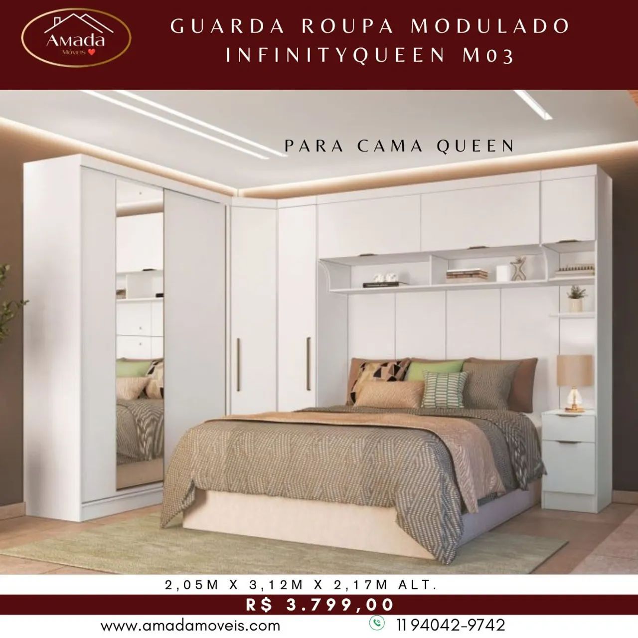 Guarda roupa casal modulado Infinity , à pronta entrega 
