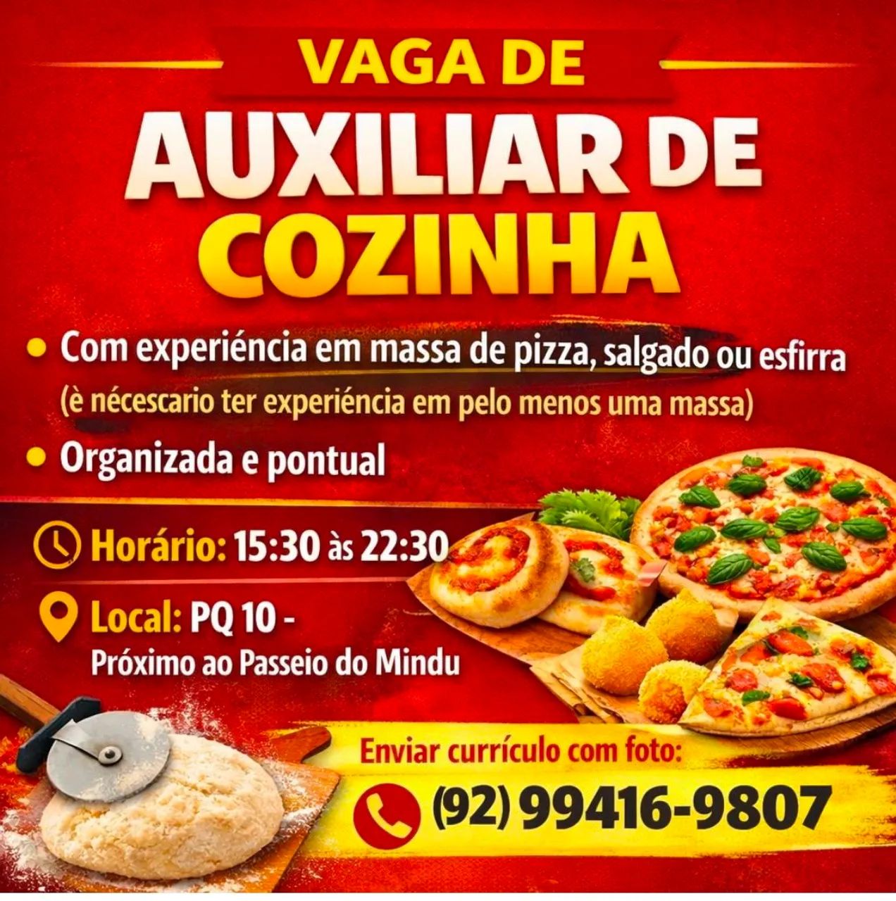 Vaga de Auxiliar de Cozinha 