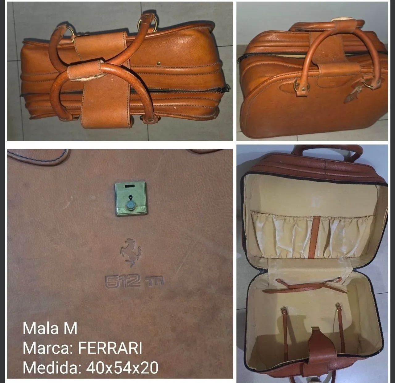 Conjunto de 3 Malas Antigas da Ferrari_modelo 512TR - Foto 4