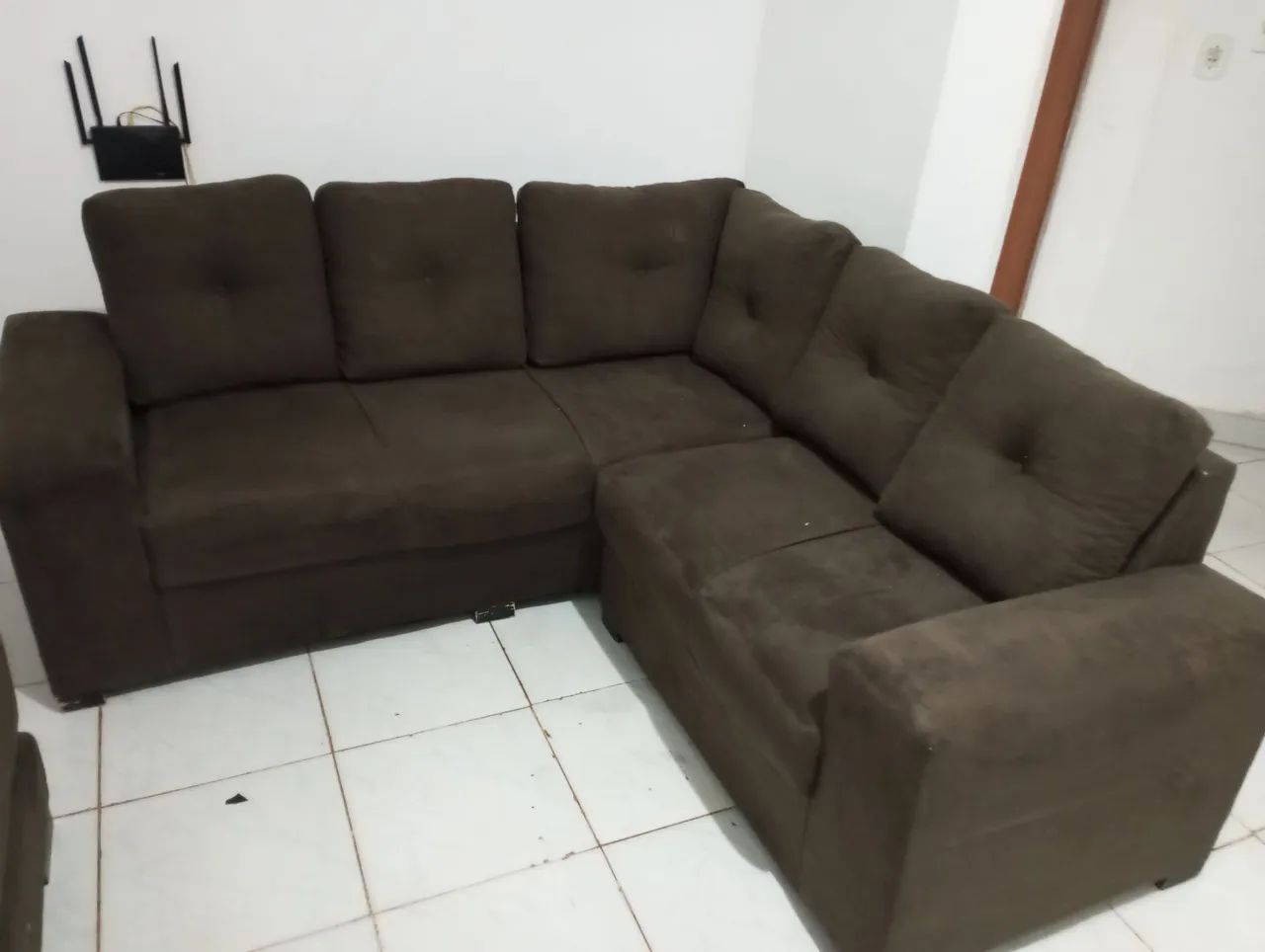 Vendo sofá 2 e 3 lugares marronleva de brinde sofá bicama