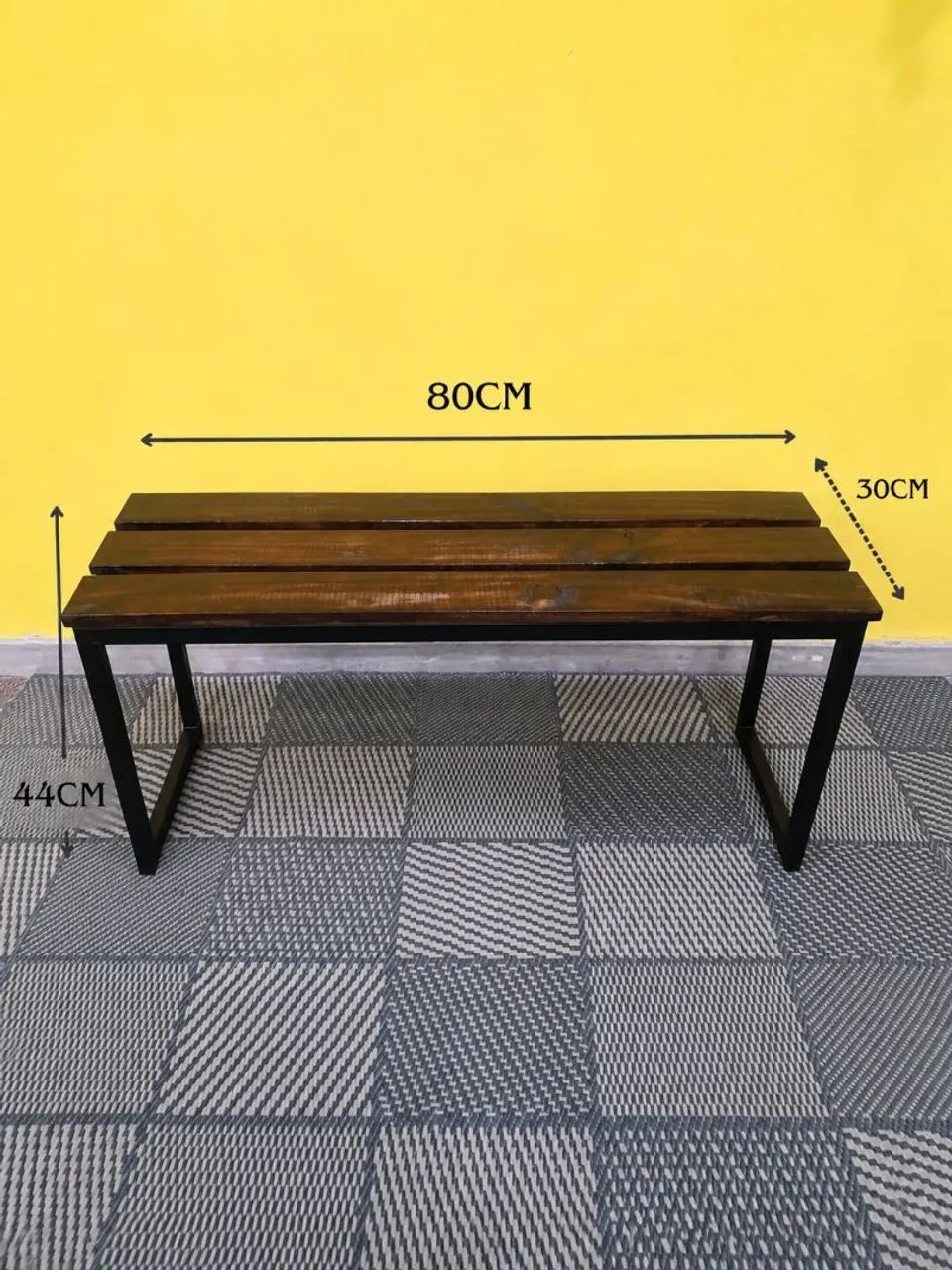 Banco de Ferro e Madeira maciça/80cm/ Recepção  - Foto 4