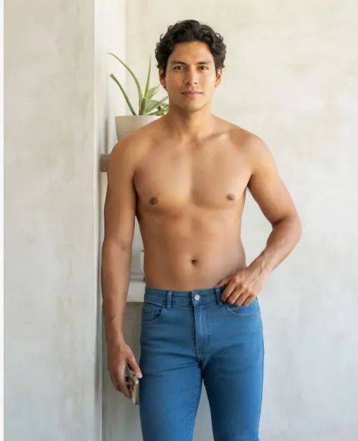 Calça Jeans Masculina Slim Com Elastano