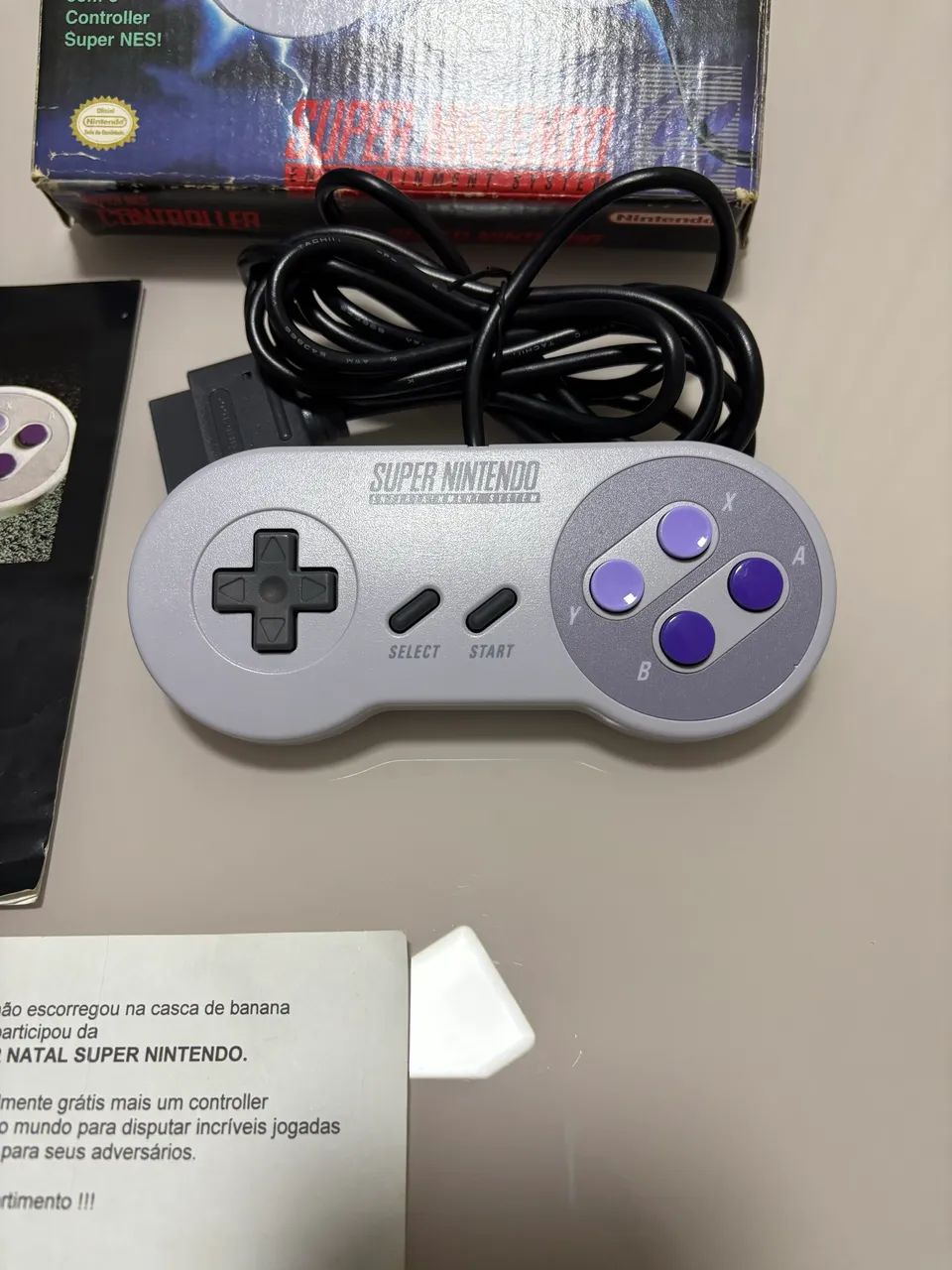 Controle original Super Nintendo com caixa e manual completo  - Foto 2