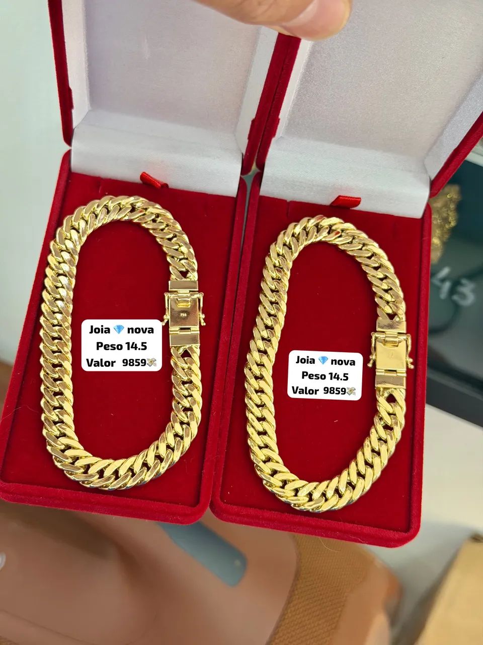 Pulseira de ouro 18k 14.5g Nova Exclusividade 