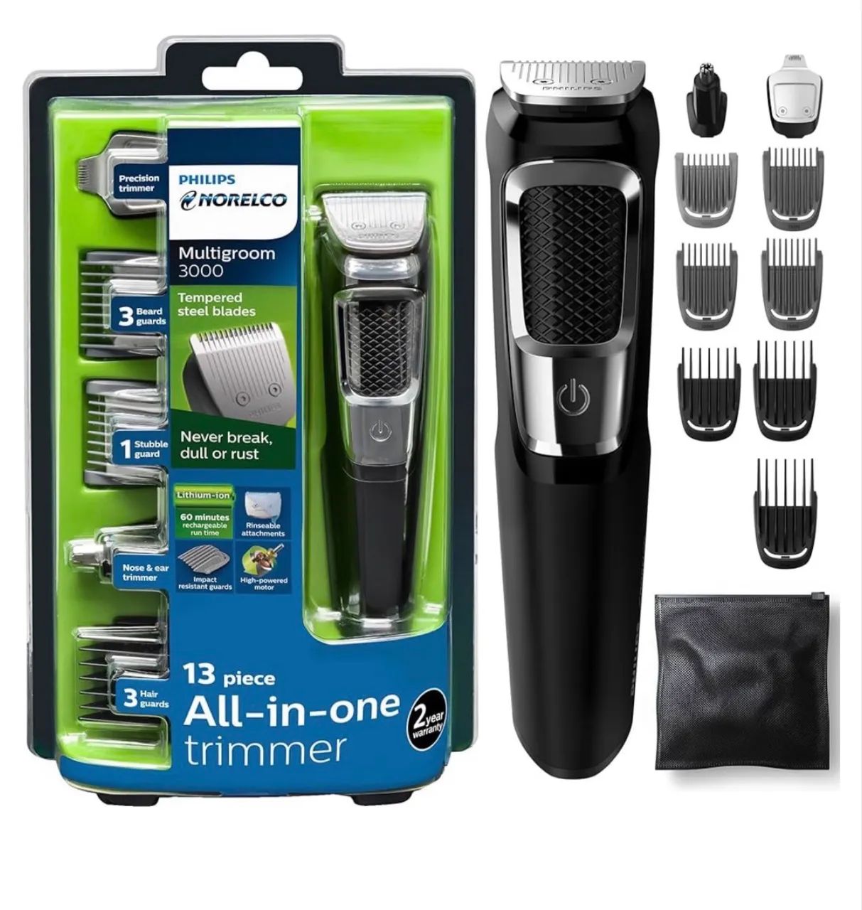 Aparador Philips Norelco Multigroom 3000 - Kit Completo 13 em 1, Bateria Recarregável  - Foto 3