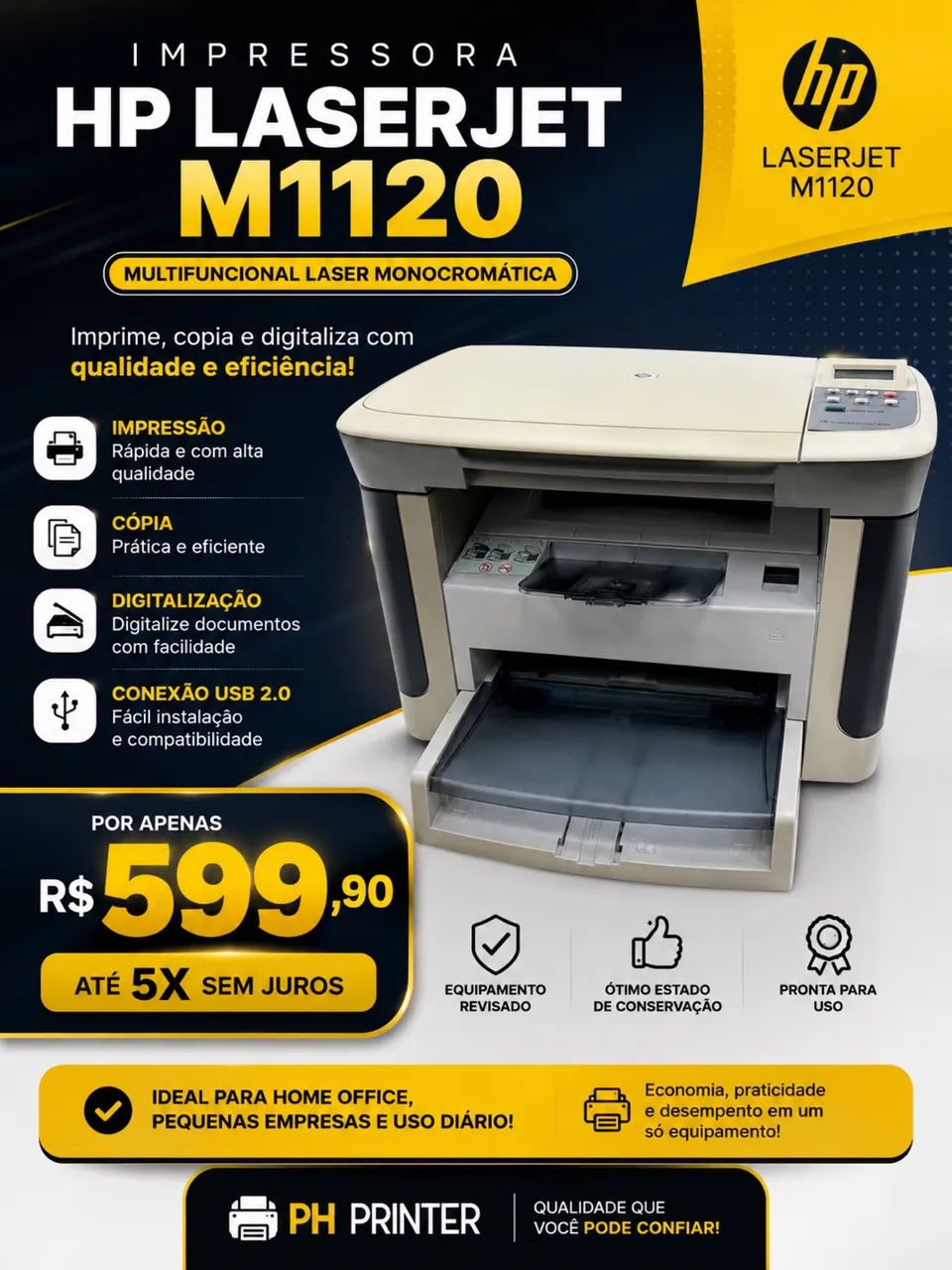 Impressora Laserjet HP Multifuncional M1120 