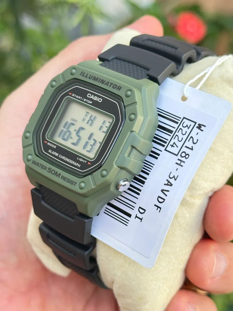 Relógio Casio W-218H Novo original verde digital - Foto 3
