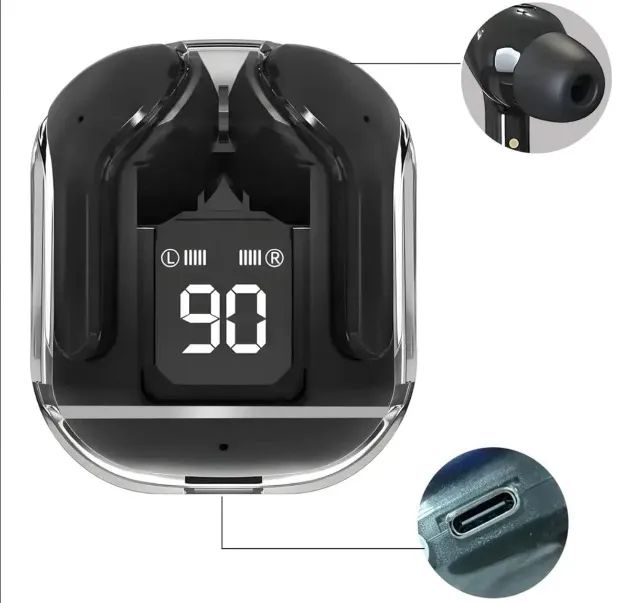 FONE DE OUVIDO BLUETOOTH TWS COM VISOR DIGITAL - R$ 45,00